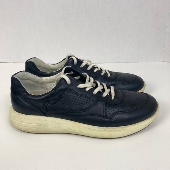 Ecco Soft 7 Black Leather Lace Up Runner Sneaker Comfortable Shoes Size 8 - Picture 11 of 16